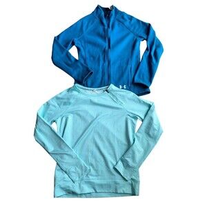 Under Armour Sweatshirt Lot Womens Small Athleisure Y2K Blue Fleece